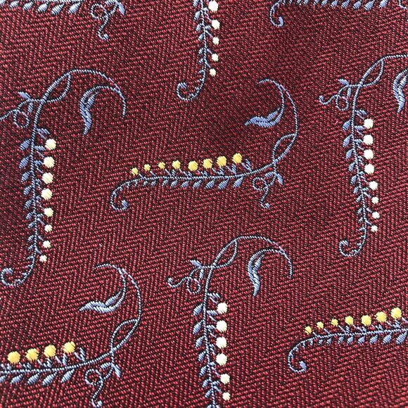 Nordstrom Robert Talbott Jaquard Silk Tie Hand Sewn Leaf Pattern VTG USA - Picture 3 of 9